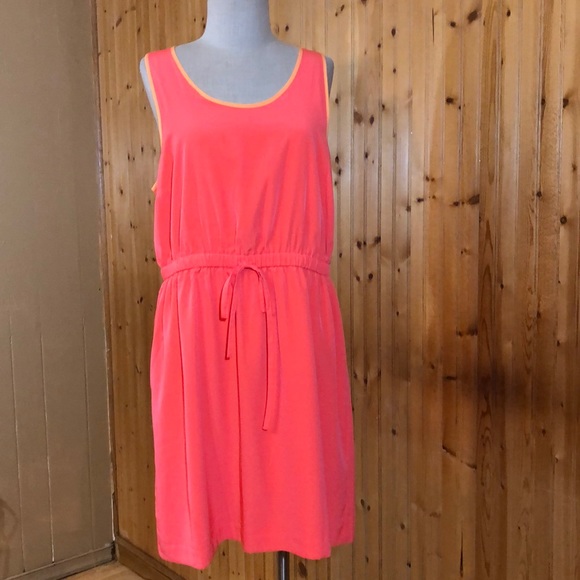 fluorescent orange dress